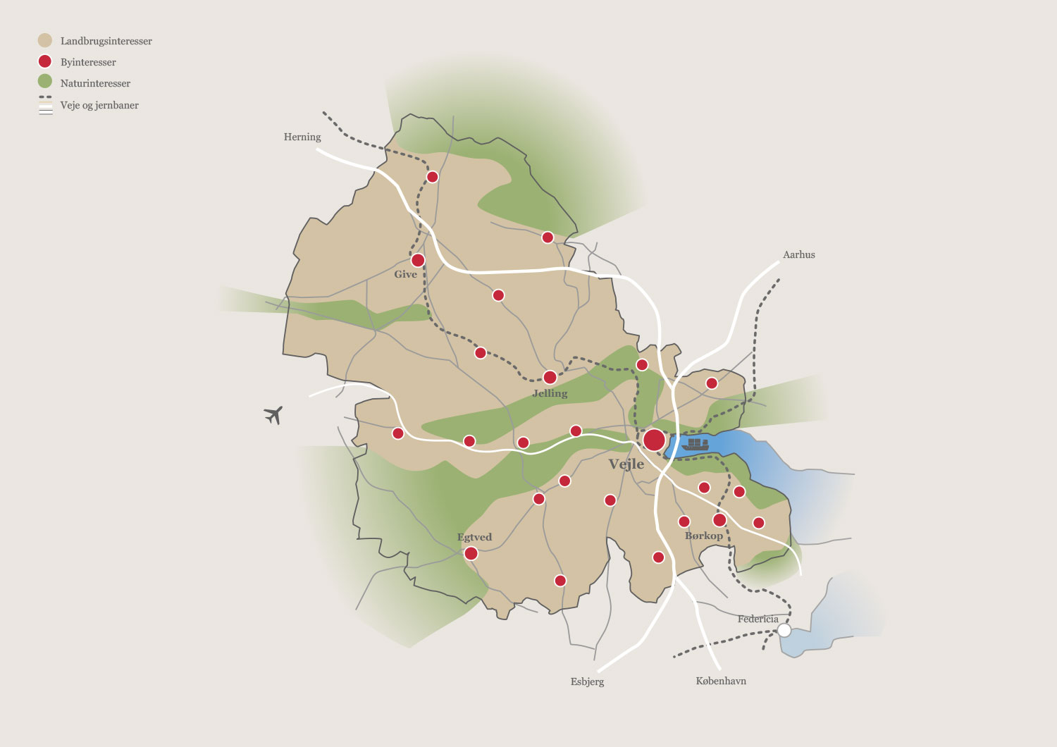 Oversigtskort Hovedstruktur Vejle Kommune